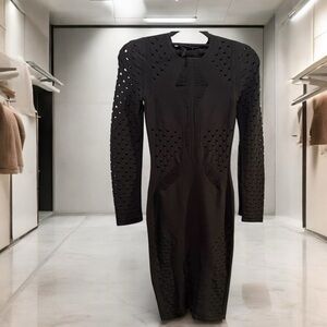 Cushnie et Ochs sophisticated Black cutout knit bodycon long sleeve Dress xs